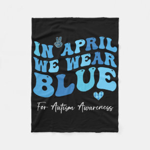 Im April haben wir Blue Ribbon Autismus Aufklärung Fleecedecke