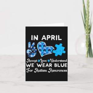 im April Tragen Blau Autismus-Bewusstsein ASD Männ Karte