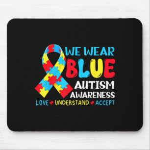Im April tragen blaue Schleife Autismus-Bewusstsei Mousepad