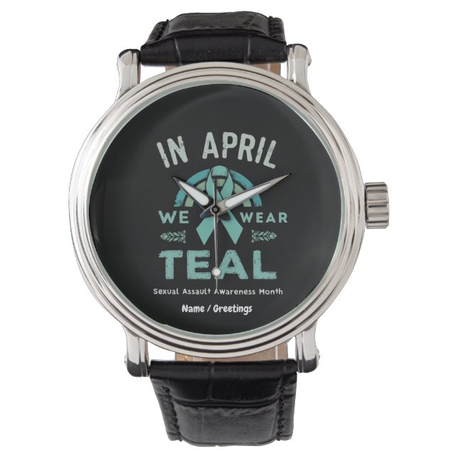 Im April tragen wir Aquamarine Aufklärung über bew Armbanduhr (Vorderseite)