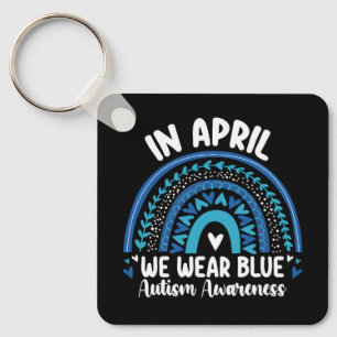 Im April tragen wir Blau Autismus-Bewusstseins-Reg Schlüsselanhänger
