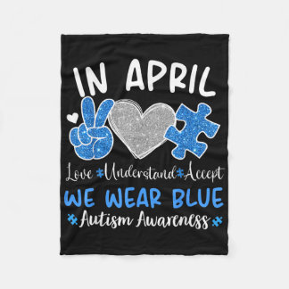 Im April tragen wir Blau für Autismus Bewusstsein Fleecedecke