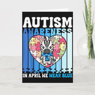 Im April tragen wir Blau Zebra Puzzle Autismusrisi Karte