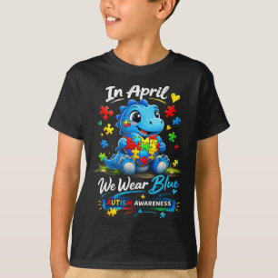 Im April tragen wir blaue Autismus-Bewusstseins-Di T-Shirt