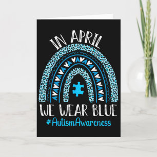 Im April tragen wir blauen Regenbogen-Autismus-Bew Karte