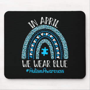 Im April tragen wir Blauer Regenbogen Autismus Bew Mousepad