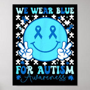Im April tragen wir blaues Autism Awareness Ribbon Poster