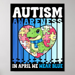 Im April tragen wir Blaues Autismus-Bewusstsein Di Poster