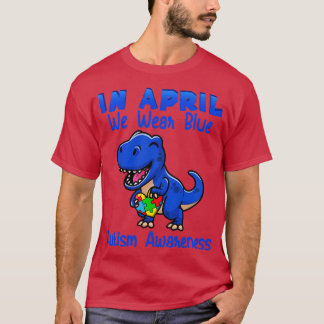 Im April tragen wir blaues Autismus-Bewusstsein T-Shirt