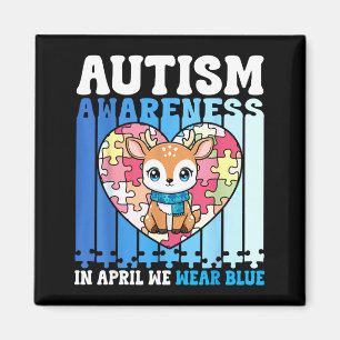 Im April tragen wir blaues Autismusrätsel mit Hirs Magnet