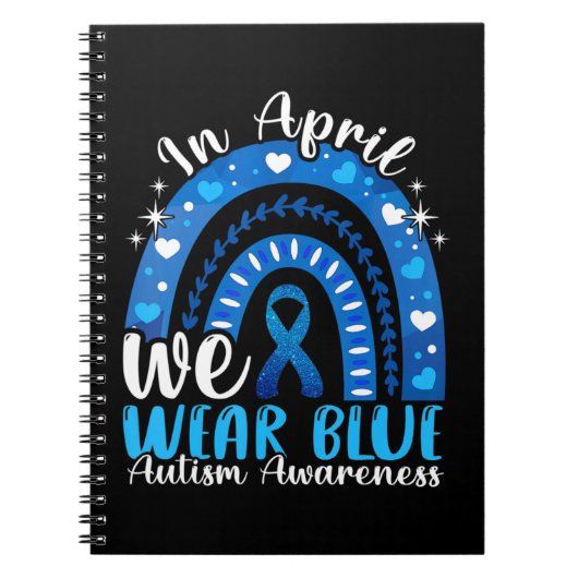 Im April tragen wir Blue Autism Awareness Leopard Notizblock (Vorderseite)