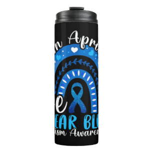 Im April tragen wir Blue Autism Awareness Leopard  Thermosbecher