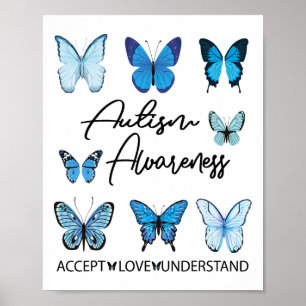 Im April tragen wir Blue Butterfly Autismus Awaren Poster
