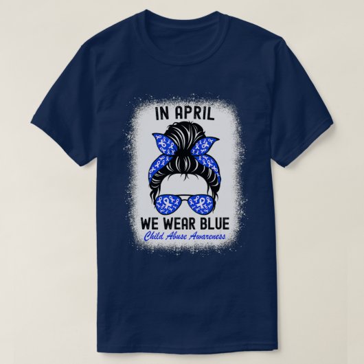 Im April tragen wir Blue for Child Missuse Awarene T-Shirt (Design vorne)