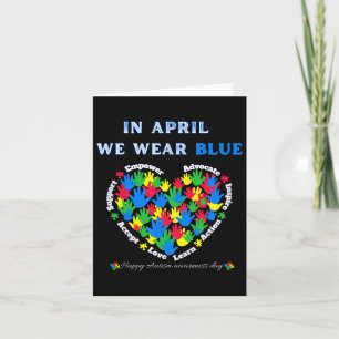 Im April tragen wir Blue for World Autismus Awaren Karte
