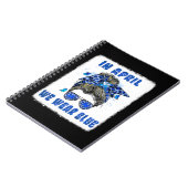 Im April tragen wir Blue Messy Bun Nurse Autism Aw Notizblock (Linke Seite)