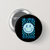 Im April tragen wir Blue Retro Groovy Autism Aware Button (Vorne & Hinten)