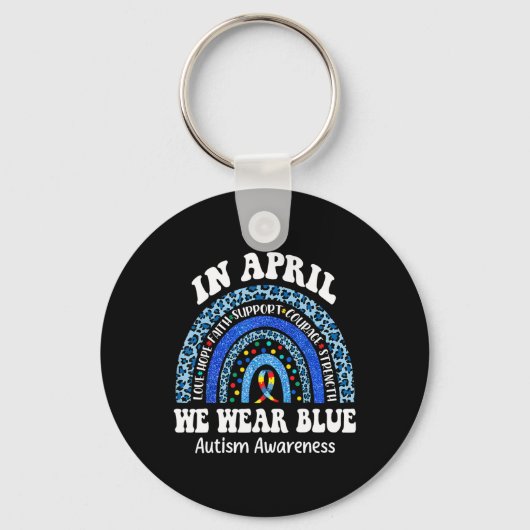 Im April tragen wir das Blue Autismus Awareness Mo Schlüsselanhänger (Vorderseite)