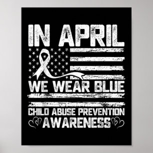 Im April tragen wir ein blauer Monat des Kindesmis Poster