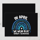 Im April tragen wir einen blauen Autismus-Bewussts Einladung (Vorne/Hinten)