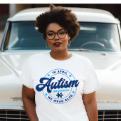 Im April tragen wir einen blauen Autismus-T - Shir T-Shirt