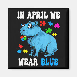Im April tragen wir einen blauen Hut für Autismus- Magnet