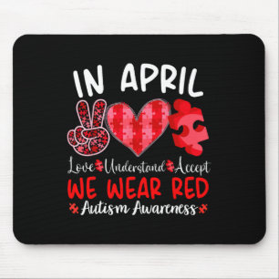 Im April tragen wir stattdessen Rotes Autismus-Bew Mousepad