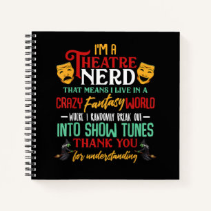 Im Atre Nerd auf Bühne Schauspielerin liebt Schaus Notizblock