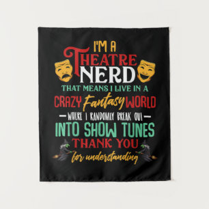Im Atre Nerd auf Bühne Schauspielerin liebt Schaus Wandteppich