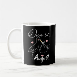 Im August fällig Lustiger Schwan trägt ein süßes n Kaffeetasse