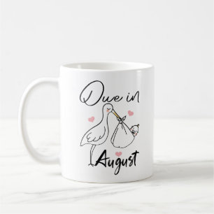 Im August fällig Süßer Schwan trägt ein lustiges n Kaffeetasse