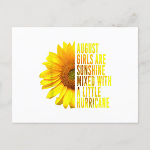 Im August Geborene Frau Geburtstag Sonnenblume Lie Postkarte