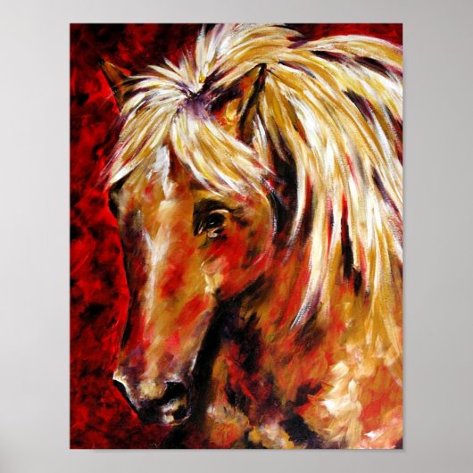 Im August Wind (Palomino Pferd) Kunstdruckerei Poster (Vorne)