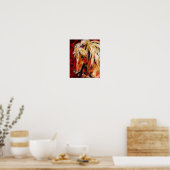 Im August Wind (Palomino Pferd) Kunstdruckerei Poster (Küche)