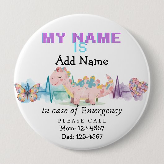I'm autistic emergency pin Button badge (Vorderseite)