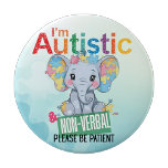 I'm autistic non verbal pin badge Autism Alert Button<br><div class="desc">Celebrate neurodiversity and self-expression with the "I'm Autistic and Nonverbal" pin. Designed to promote understanding and inclusion, this pin helps communicate identity and needs with clarity and pride. Perfect for everyday wear, events, or advocacy, it serves as a meaningful accessory for autistic individuals, caregivers, and allies who support nonverbal communication...</div>
