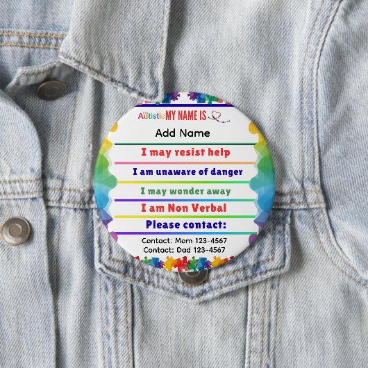 I'm autistic non verbal pin Button badge (Beispiel)