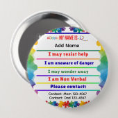 I'm autistic non verbal pin Button badge (Vorne & Hinten)