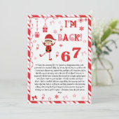 I'm back Elves Letter - Elf Welcome letter card Einladung (Stehend Vorderseite)