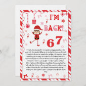 I'm back Elves Letter - Elf Welcome letter card Einladung (Vorne/Hinten)