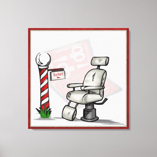Im Barbershop-Dekor Leinwanddruck (Vorderseite)