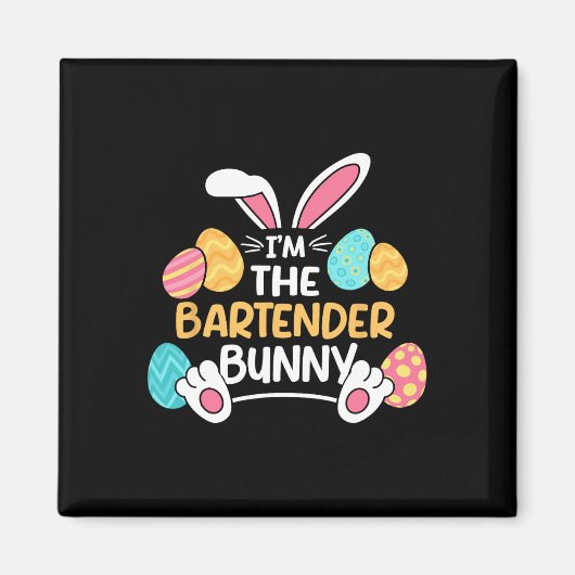Im Barkeeper Bunny Bartending OsterMixologis Magnet (Vorne)