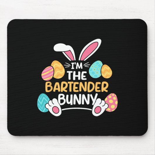 Im Barkeeper Bunny Bartending OsterMixologis Mousepad (Vorne)