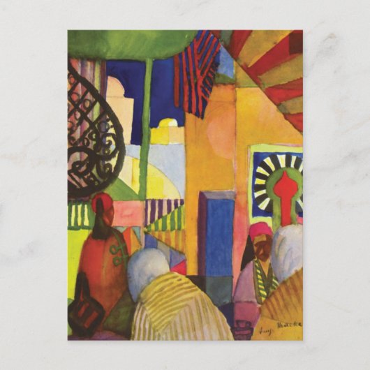 Im Basar Tunesien August Macke Postkarte (Vorderseite)