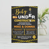 Im Bau befindliche Babydusche Einladung (Stehend Vorderseite)