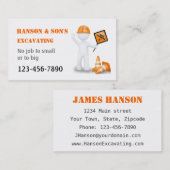 im Bau befindliche Grabarbeiten Visitenkarte (Vorne/Hinten)