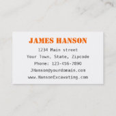 im Bau befindliche Grabarbeiten Visitenkarte (Rückseite)