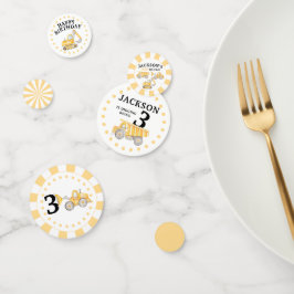 Im Bau befindliche LKWs Geburtstagstisch für Junge Konfetti