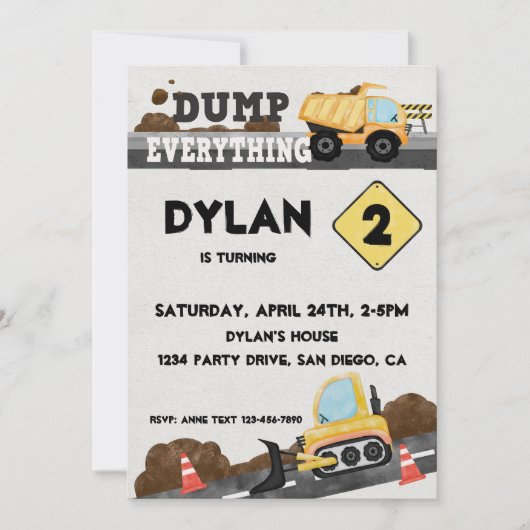 Im Bau befindlicher Party-Lkw Einladung (Vorderseite)