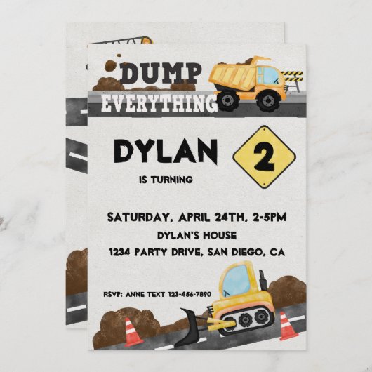 Im Bau befindlicher Party-Lkw Einladung (Vorne/Hinten)